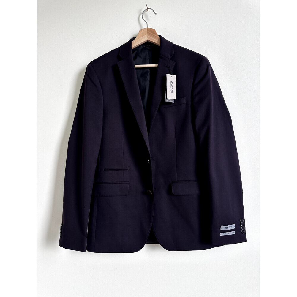 Kenneth Cole Reaction Mens Weave Slim Fit Suit Jacket Blazer, Burgundy Size 36R